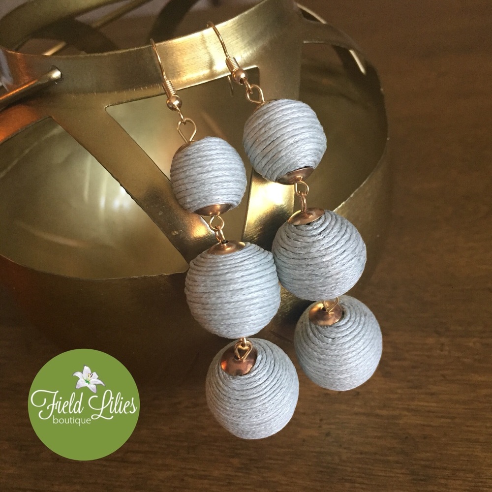 🆕 Gray Ball Drop Earrings